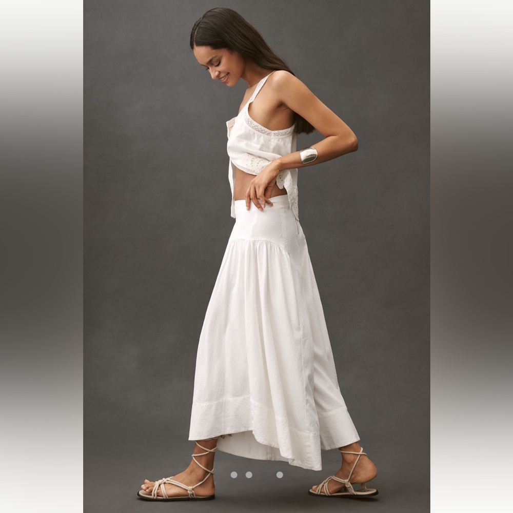 By Anthropologie Linen Extended Waist Pants | NWT | XS - Picture 3 of 4